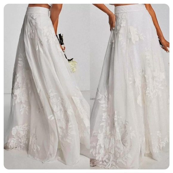 ASOS Edition Floral Embroidered Mesh Full Skirt - XS / 4 (runs small) - NEW! - Picture 5 of 9